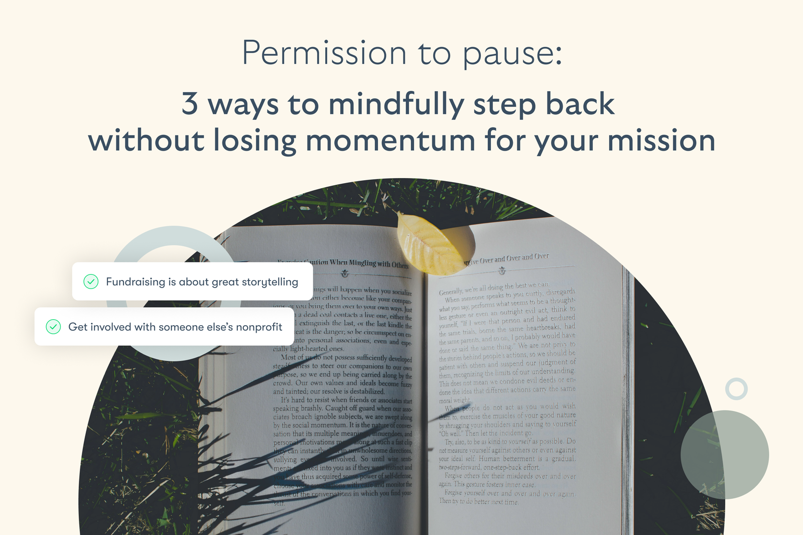 Permission to pause: 3 ways to mindfully step back without losing momentum for your mission